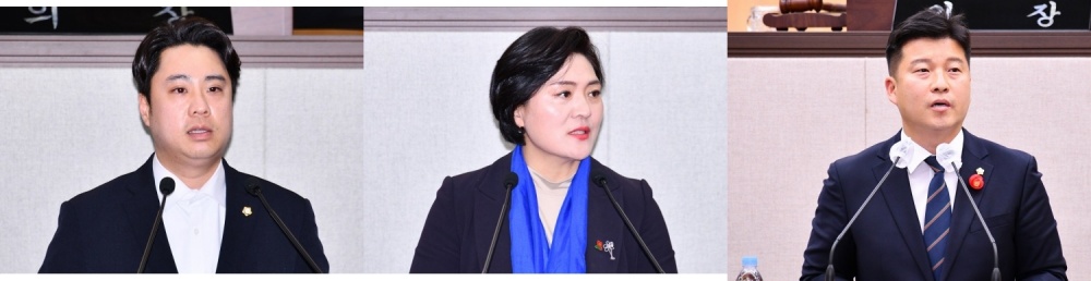 ▲ 왼쪽부터 이석주, 박성미, 고용진 시의원