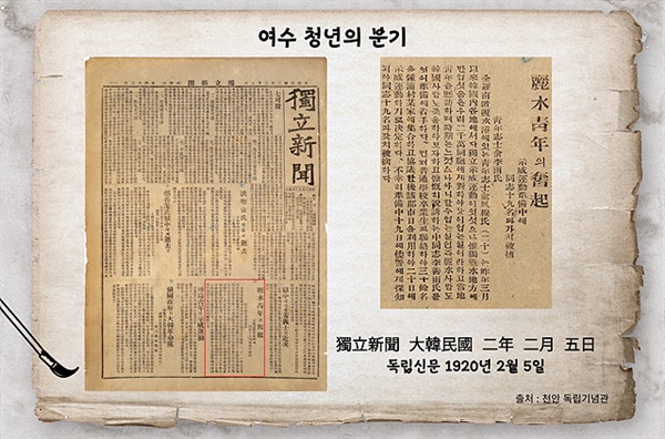 ▲여수지역 독립운동가인 이선우 선생에 대한 글이 실린 독립신문 사진으로 1920년 2월 5일에 발행되었다는 글이 보인다 ⓒ이동희