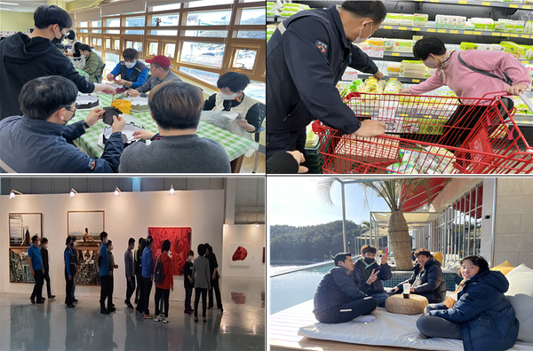▲ 한국철도 공사 코레일 사회봉사단과 장애인종합복지관 주간보호 장애인들과 함께하는 문화체험. 전시회 관람, 카페 체험, 재래시장체험 프로그램 봉사 등