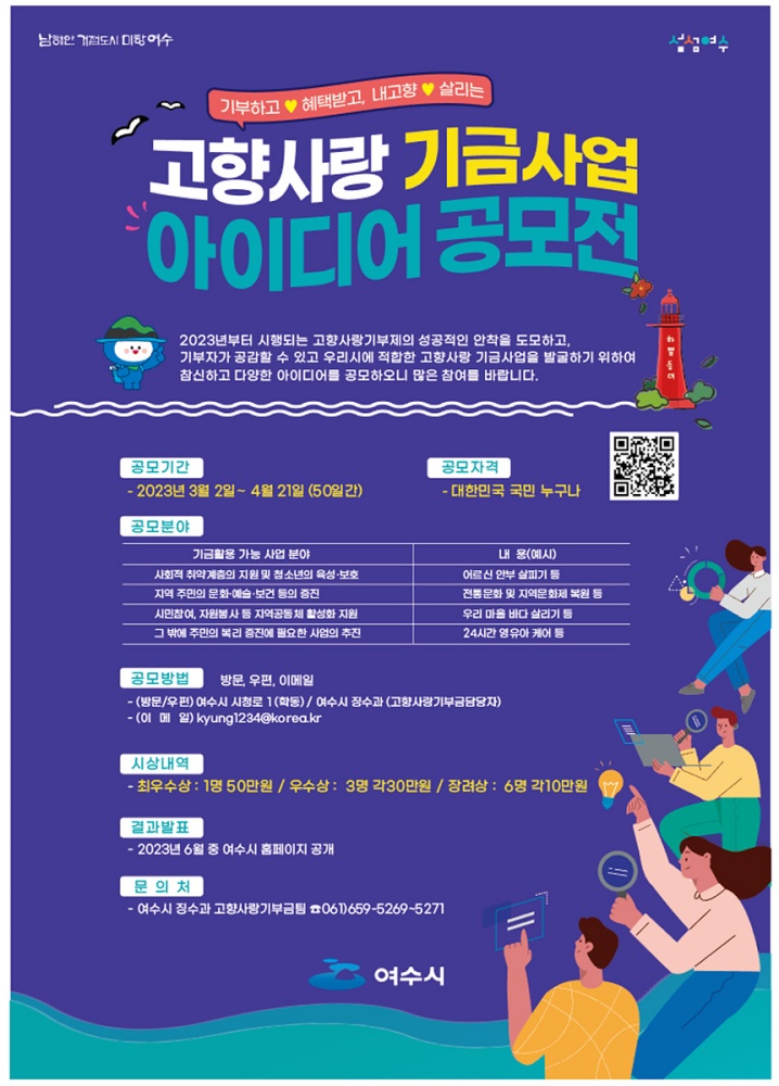 ▲‘여수사랑, 고향사랑 기금사업’ 아이디어 공모 포스터