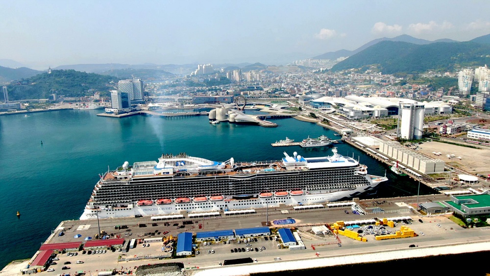 ▲국제크루즈선 입항 모습