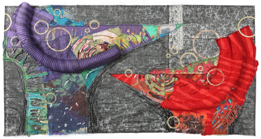 ▲ 나.너.우리 (70×131cm 한지,면사,금박 2021)