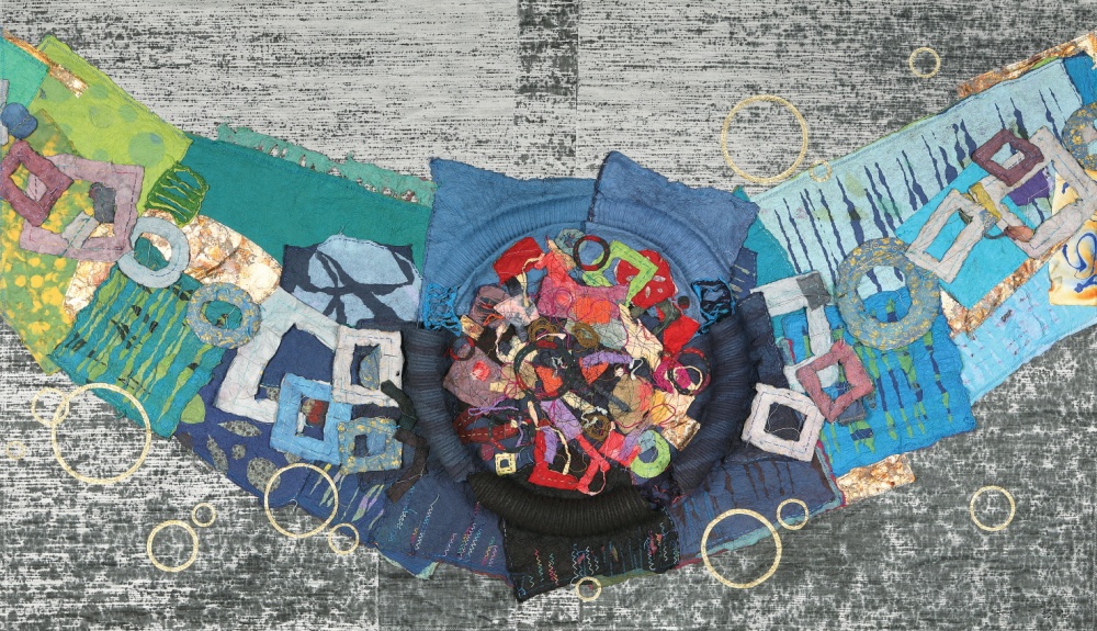 ▲ 나.너.우리 (115×190cm 한지,면사,금박 2021)