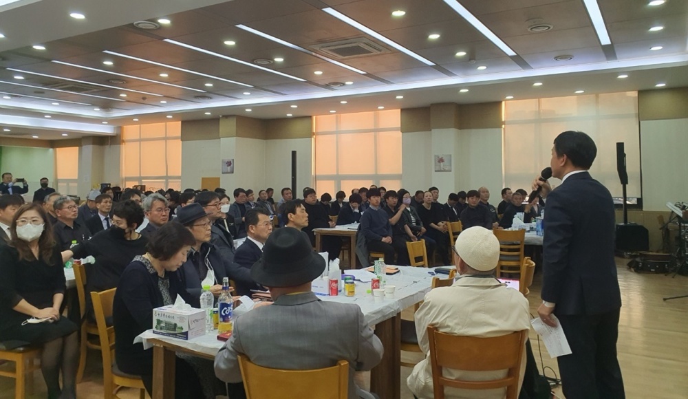 ▲ 빈소에서 열린 광야의 소리 김병균 목사 추도의 밤  ⓒ정병진