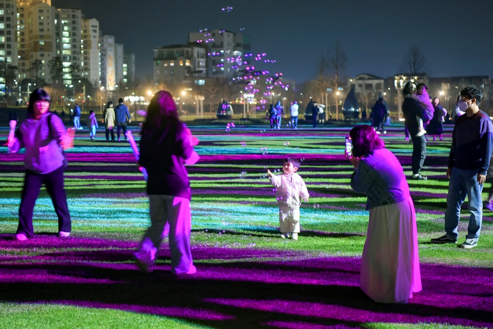 ▲ 오천그린광장을 즐기는 관람객