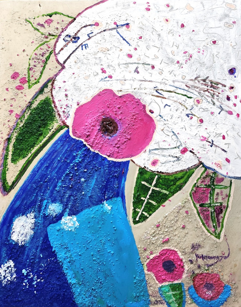 ▲ 즐거운편지Ⅱ (72.7x90.9cm, 캔버스에 혼합재료)