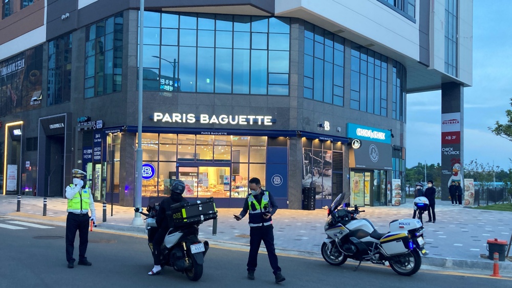 ▲ 교통법규 위반 이륜차 합동단속 현장