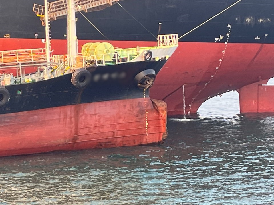 ▲ 구상선수가 파손된 사고선박 A호