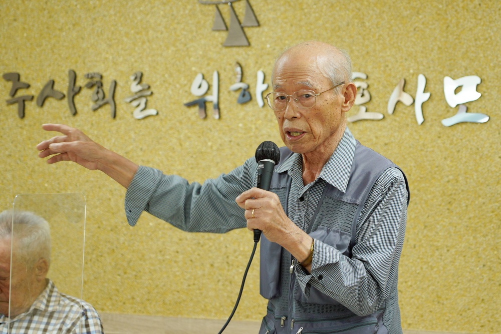 ▲ 2022년 8월 10일 공군 첩보대의 북한 민간인(김주삼) 납치사건 기자회견에서 증언하는 임중철 씨 모습.