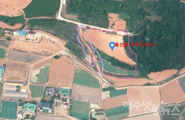 ▲ 다음지도에서 본 농로 포장전 비포장 도로 ⓒ심명남