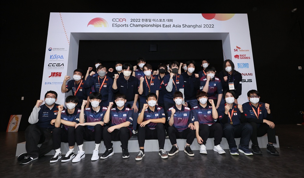 ▲ 2022 한중일 e스포츠 대회 선수단