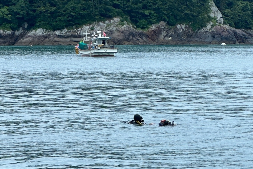 ▲ 실종자를 수색하는 잠수부