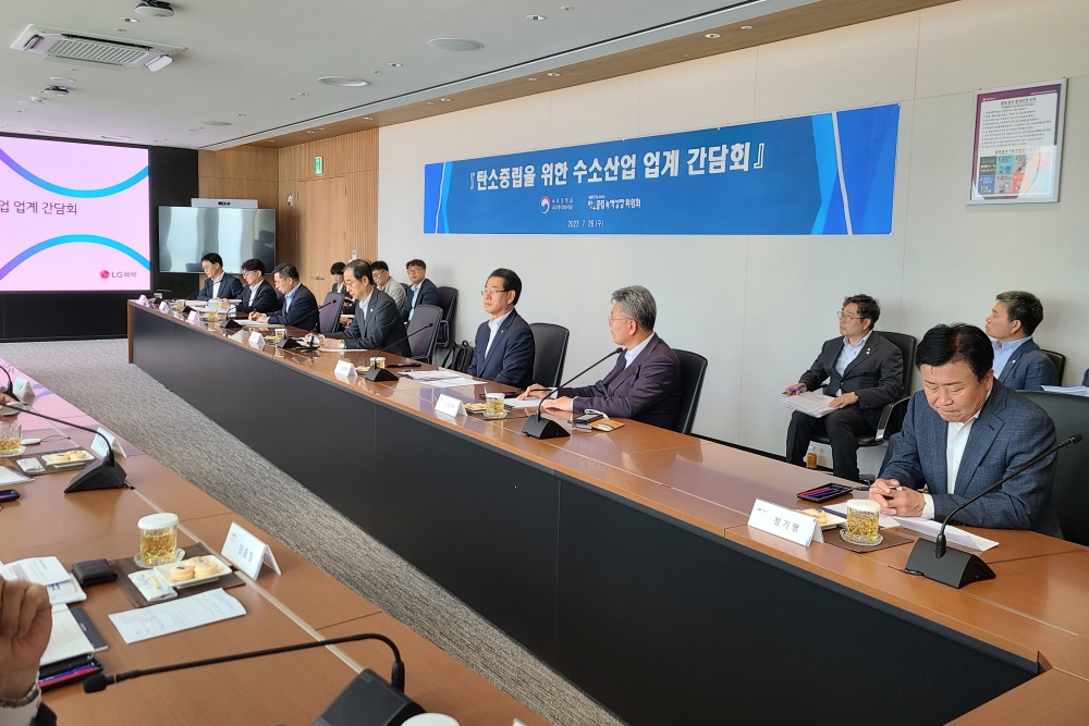 ▲한덕수 국무총리 주재 수소기업 간담회 현장