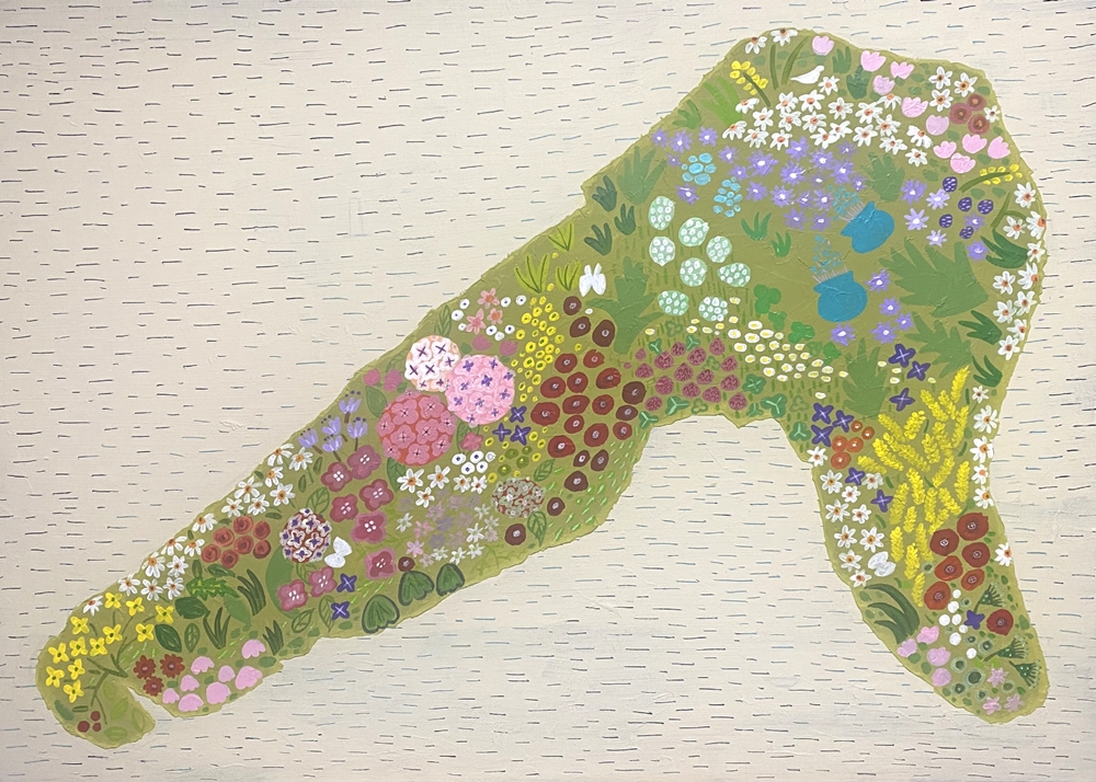 ▲ 문현희, 아래꽃섬섬!!1 (65.1X90.9cm, 캔버스에 혼합재료)