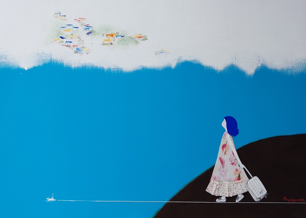 ▲ 손영미, 6월 10일 토요일 날씨 맑음 (65.1x90.9cm, 캔버스에 혼합재료)