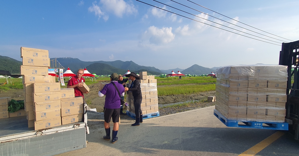 ▲ 세계스카우트잼버리 현장에 생수 지원한 전남도