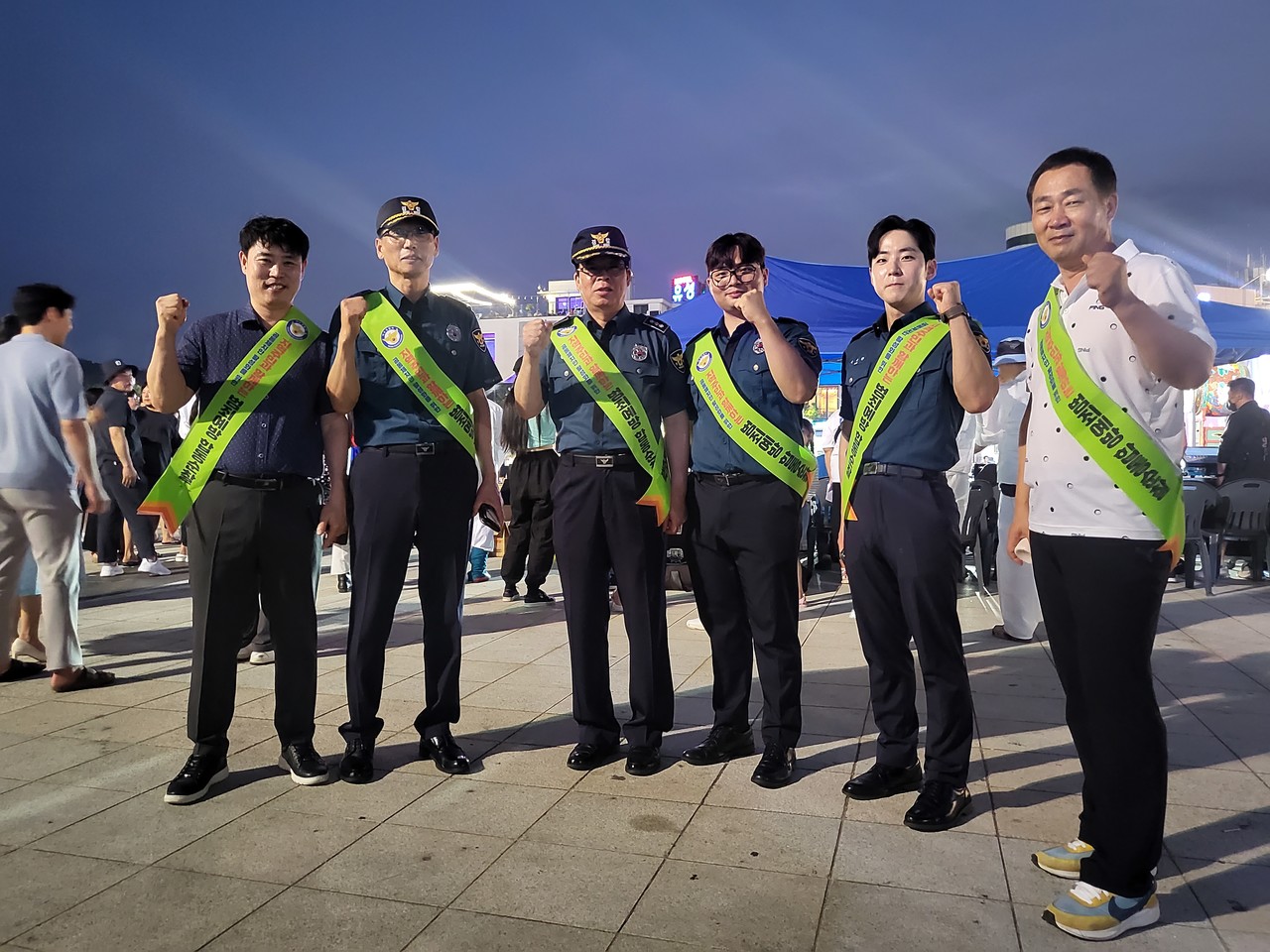 ▲ 다중밀집지역 합동순찰 나선 여수경찰과 민간협력단체