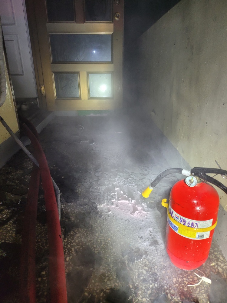 ▲ 화재가 진압된 현장