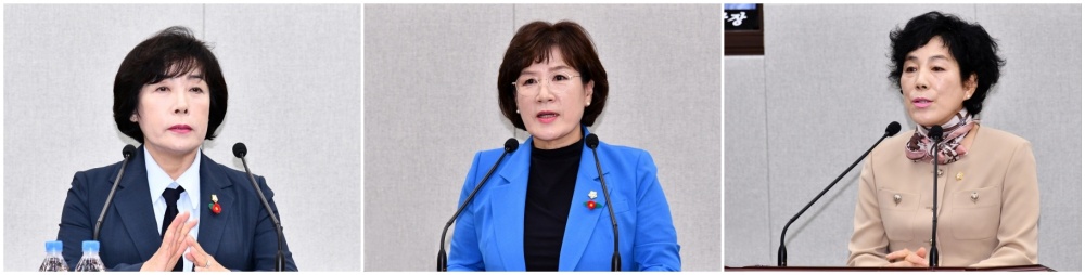 ▲ 진명숙‧홍현숙‧이미경 시의원