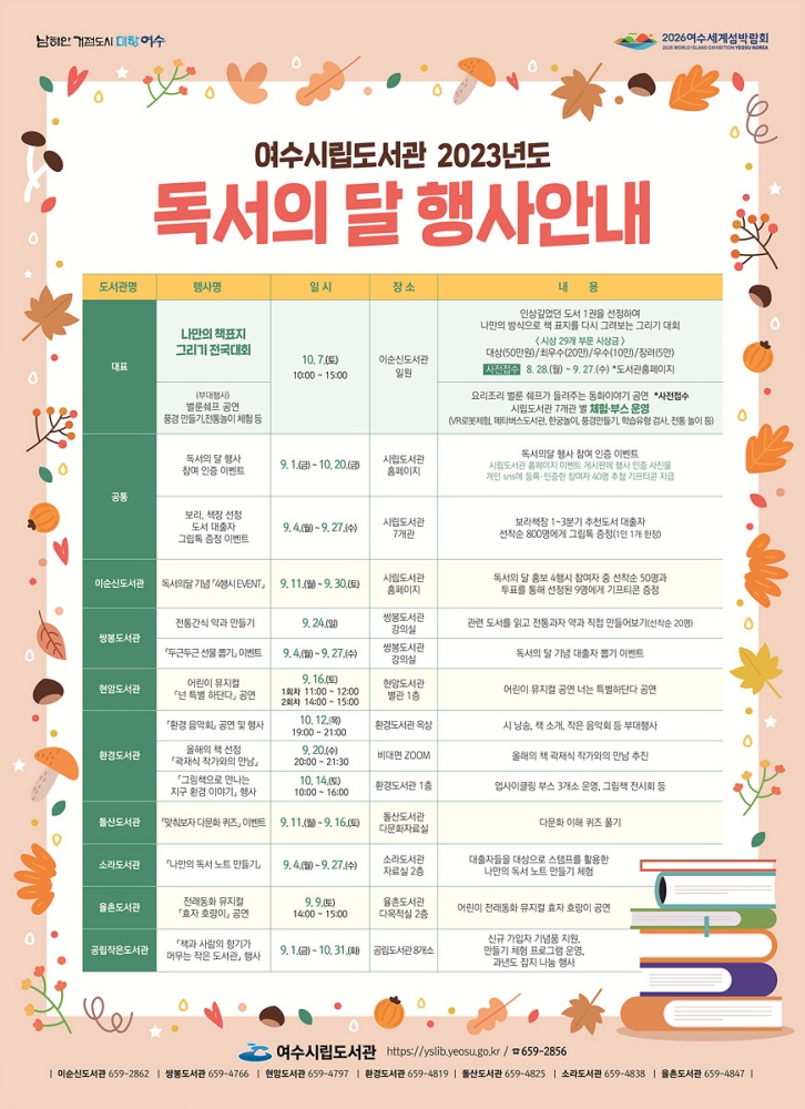 ▲여수시립도서관 제18회 독서의 달 행사