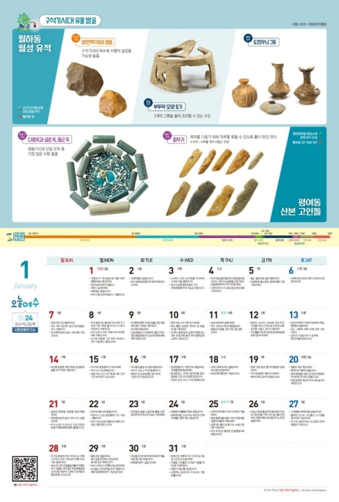 ▲ 2024년 '여수역사달력 오늘 여수'