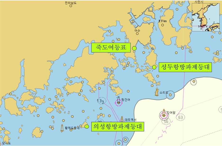 ▲ 항로표지 설치 위치도