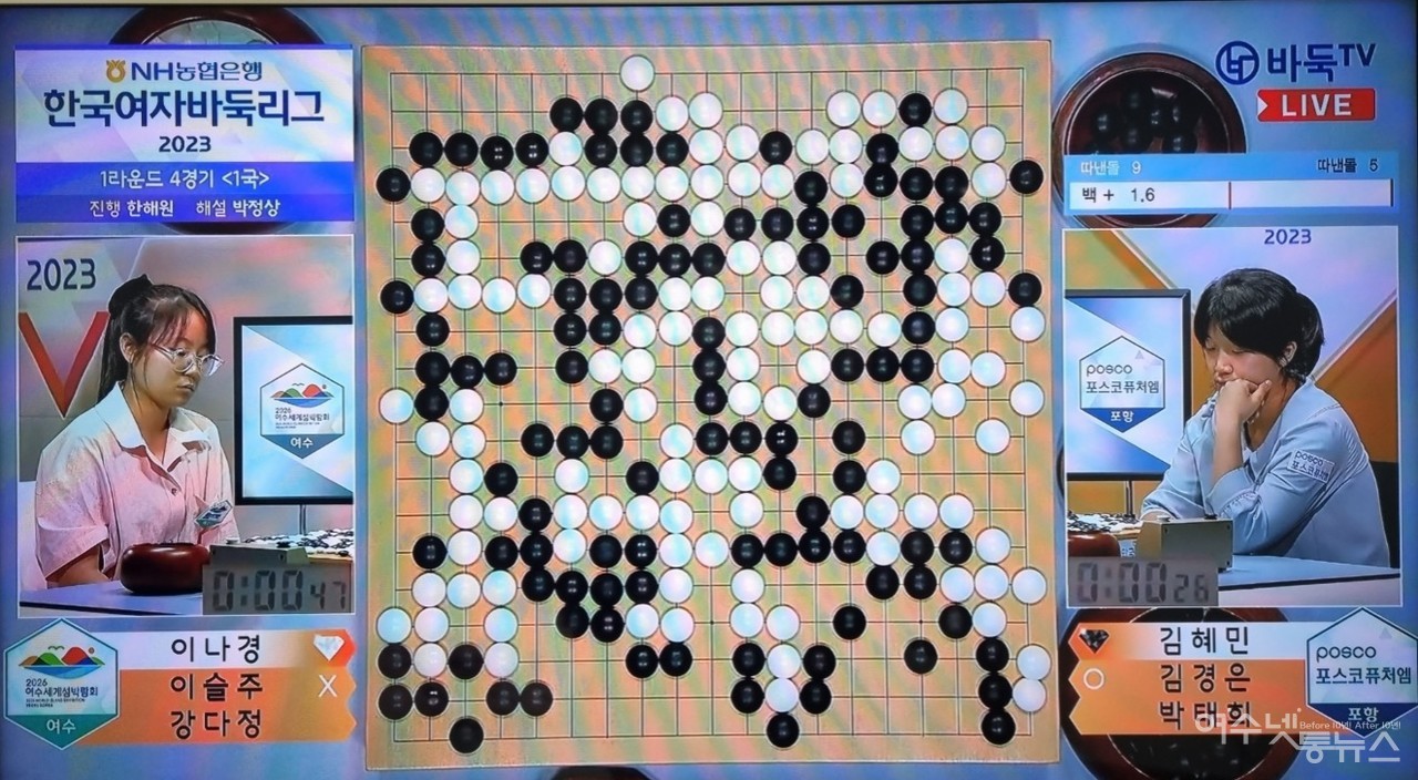 ▲ 여수출신 이나경 프로기사의 대국 장면 ⓒ사진제공 김민경