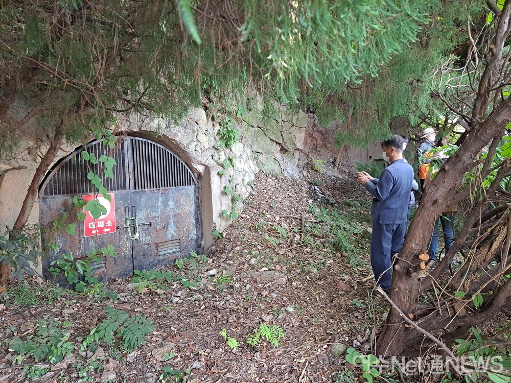 ▲일제강점기에 만들어진 14연대 주둔지 지하벙커다.  ⓒ조찬현