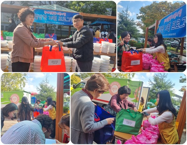 ▲ 밑반찬 배분 사진