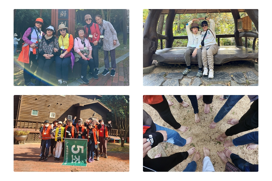 ▲편백 숲 우드랜드 곳곳에서 가을을 만끽하며 즐거운 시간을 보내고 있다. ⓒ쌍봉복지관