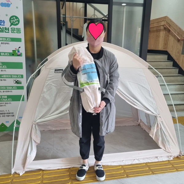 ▲ 난방텐트 전달 사진