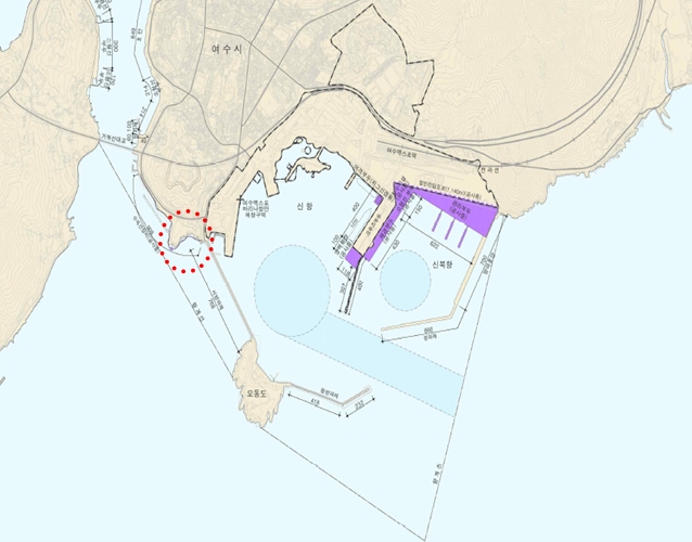 ▲ 여수구항 종화동 수제선 정비사업 위치도