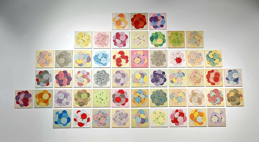 ▲ 원형모란도를 한데 모은 공동작업 작품