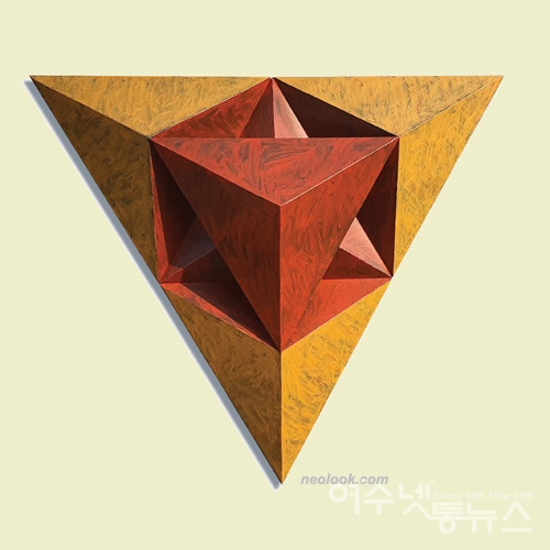 ▲ ⓒ 양해웅, ‘관계의 망(網)-숲으로 가는 길’ 알루미늄에 아크릴채색, 65×65×21cm, 2022.