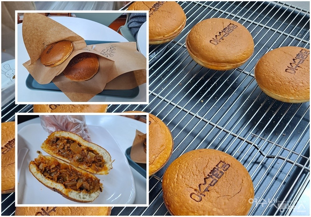 ▲요즘 여수 이색먹거리로 떠오르고 있는 삼합빵이다. ⓒ조찬현