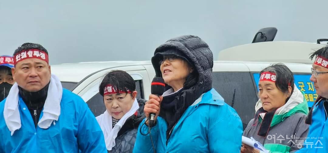 ▲ 20일 오후 열린 화양면 이목초교 하수처리장 반대집회