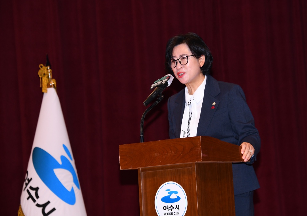 ▲ 김채경 의원이 인사말을 하고 있다.