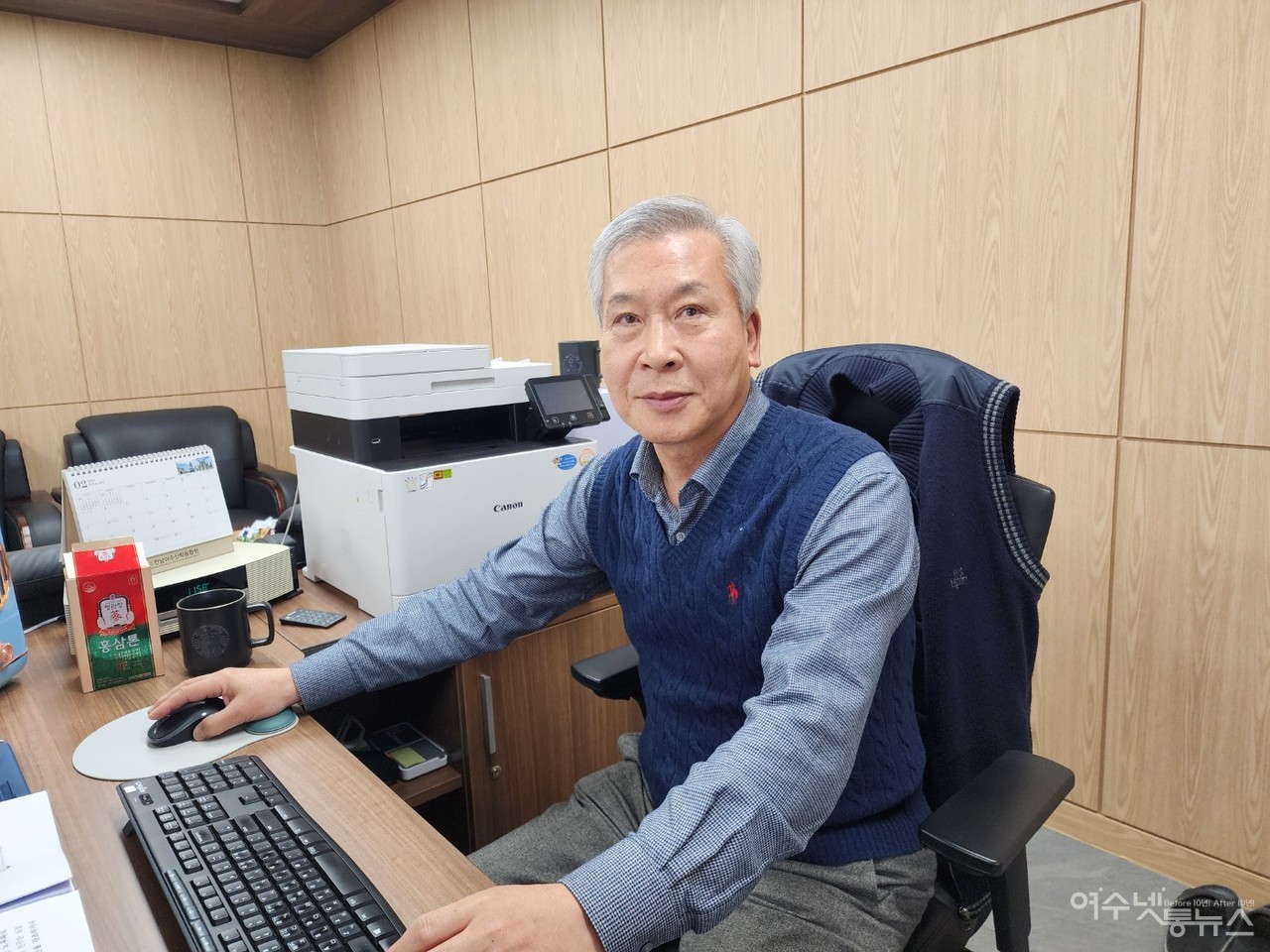 ▲(사)전남여수산학융합원 정강 원장이 AI융합형 인재양성을 설명하고 있다 ⓒ심명남