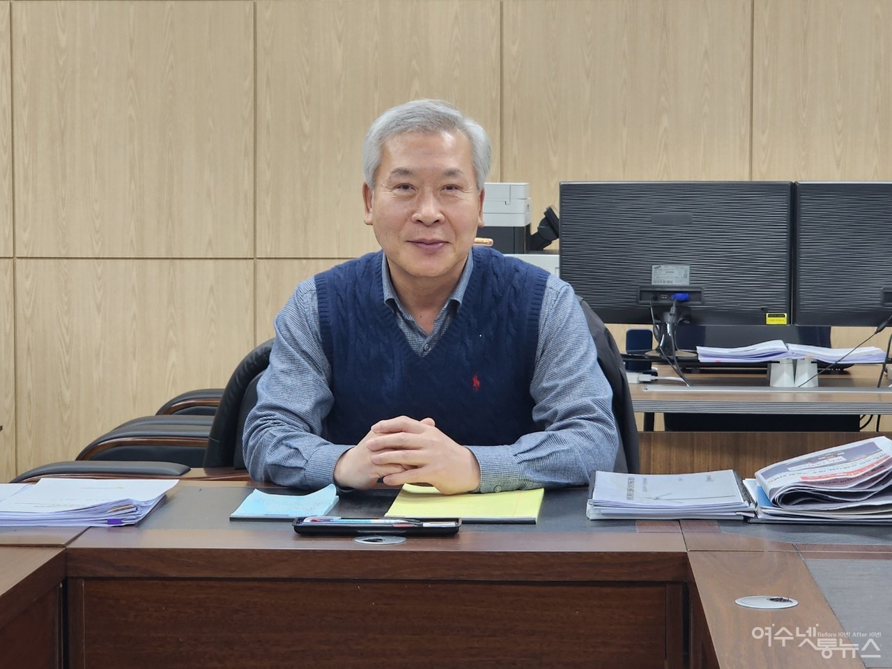 ▲(사)전남여수산학융합원 정강 원장이 2024년 여수융합원의 포부를 밝히고 있다 ⓒ심명남