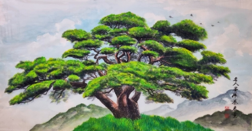 ▲ 명품송 (67x128cm, 비단에 수묵채색)