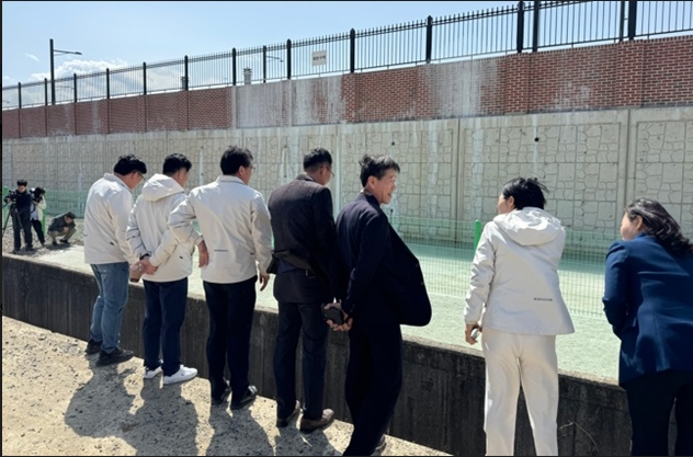 ▲ 백탁수가 발생하는 주삼동 가스정압관련시설 점검 