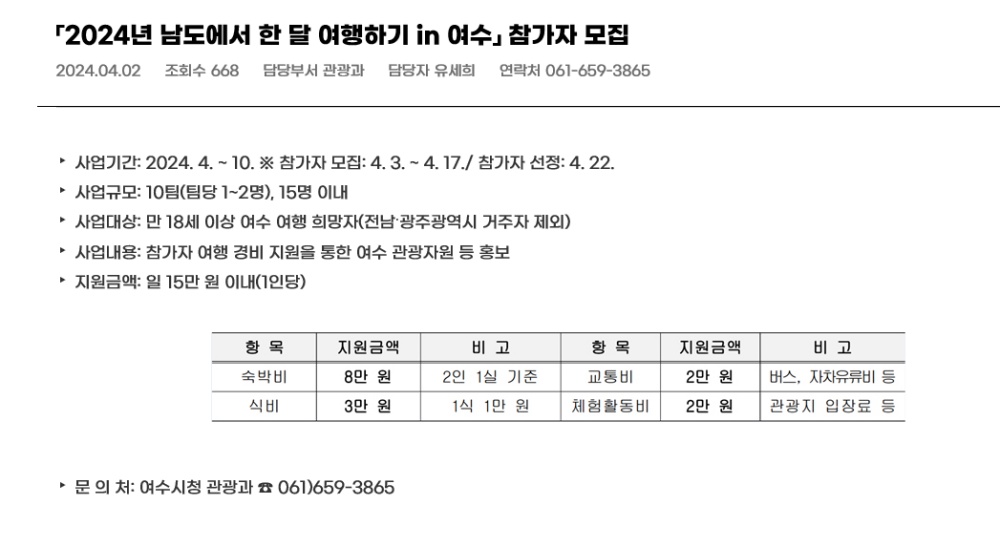 ▲ 남도에서 한 달 여행하기
