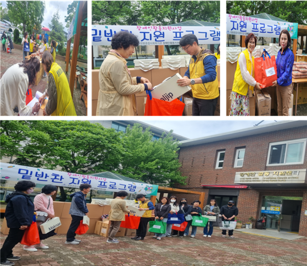 ▲밑반찬 배분사진 ⓒ강은이