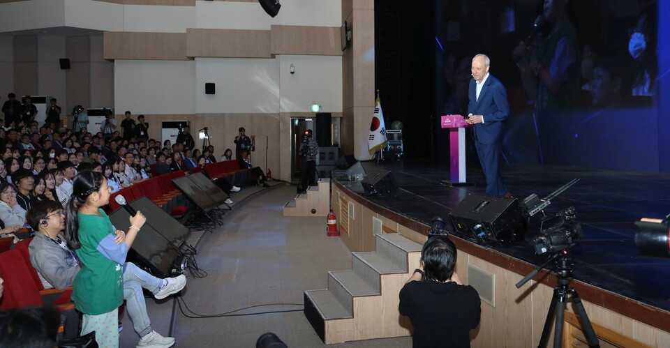 ▲ 마이클 샌델 교수 강연