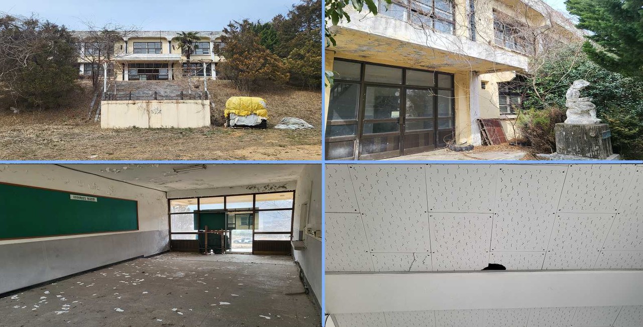 ▲ 방치된 삼일중학교 묘도분교 현장