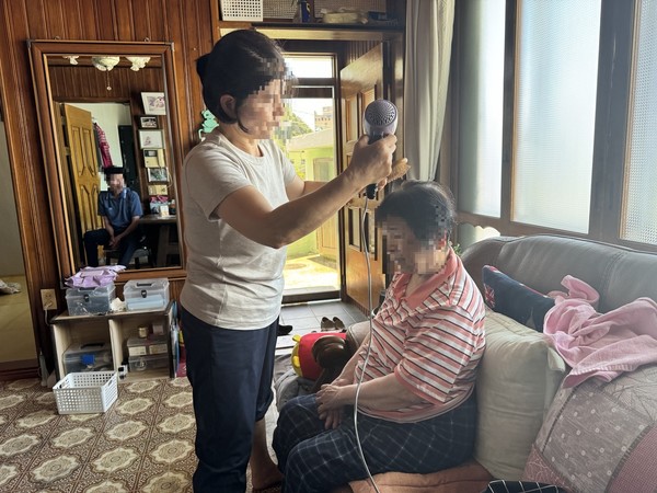 ▲  일상생활서비스 - 목욕서비스 이후 몸단장