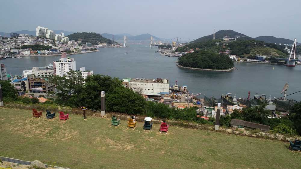 ▲ 남산공원에서 바라본 장군도, 돌산대교 모습