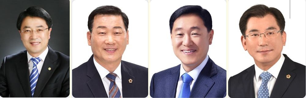 ▲ 왼쪽부터 김태균(광양3),  이광일(여수1), 강문성(여수3), 최병용(여수5) 도의원 