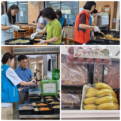 ▲ 사랑의 밑반찬 준비 및 포장 모습