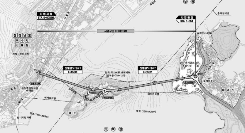 ▲ 경도 연륙교 계획도. 한창진 제공